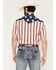 Image #4 - Rock & Roll Denim Men's Boot Barn Exclusive Stars & Stripes Short Sleeve Snap Stretch Western Shirt, Red, hi-res