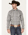 Cody James Men's Tall Pour Long Sleeve Plaid Print Button Down Stretch Western Shirt, Grey, hi-res