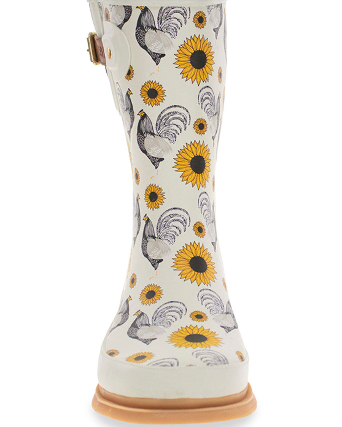 Image #4 - Western Chief Women's Rooster Mid Rain Boots - Round Toe, Cream, hi-res
