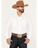 Image #1 - Rock 47 by Wrangler Men's Embroidered Long Sleeve Snap Western Shirt - Tall, White, hi-res