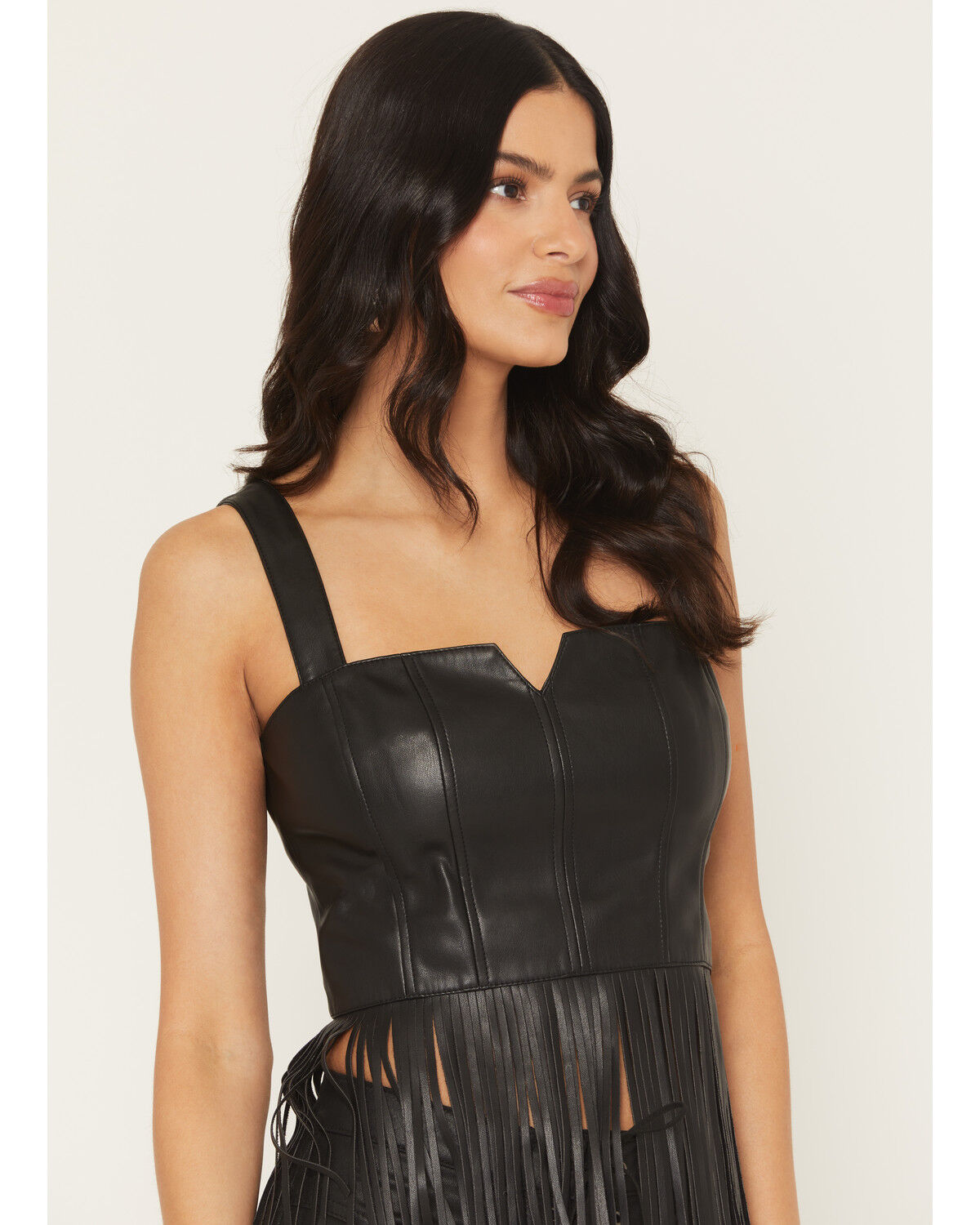 Image #2 - Idyllwind Women's Roycroft Faux Leather Fringe Bustier, Black, hi-res