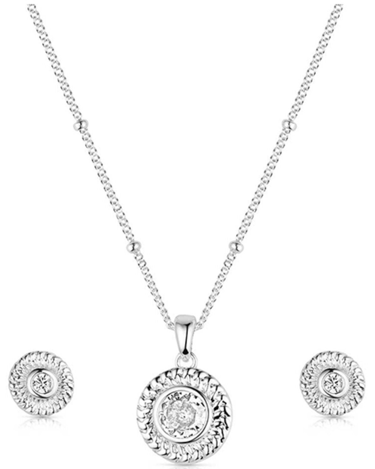 Image #1 - Montana Silversmiths Women's Mountain Rain Jewelry Set - 3 Piece, Silver, hi-res