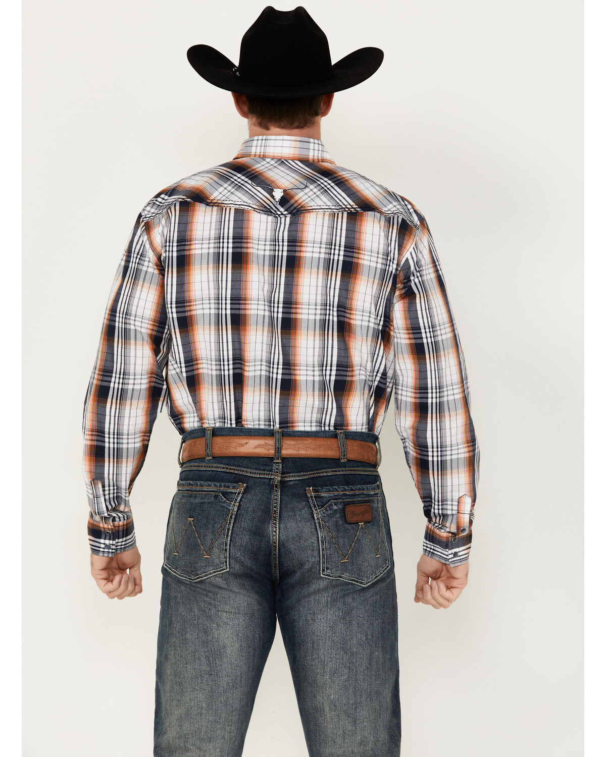 Image #4 - Cowboy Hardware Men's Hermosillo Gradient Plaid Print Long Sleeve Pearl Snap Western Shirt - Tall, , hi-res
