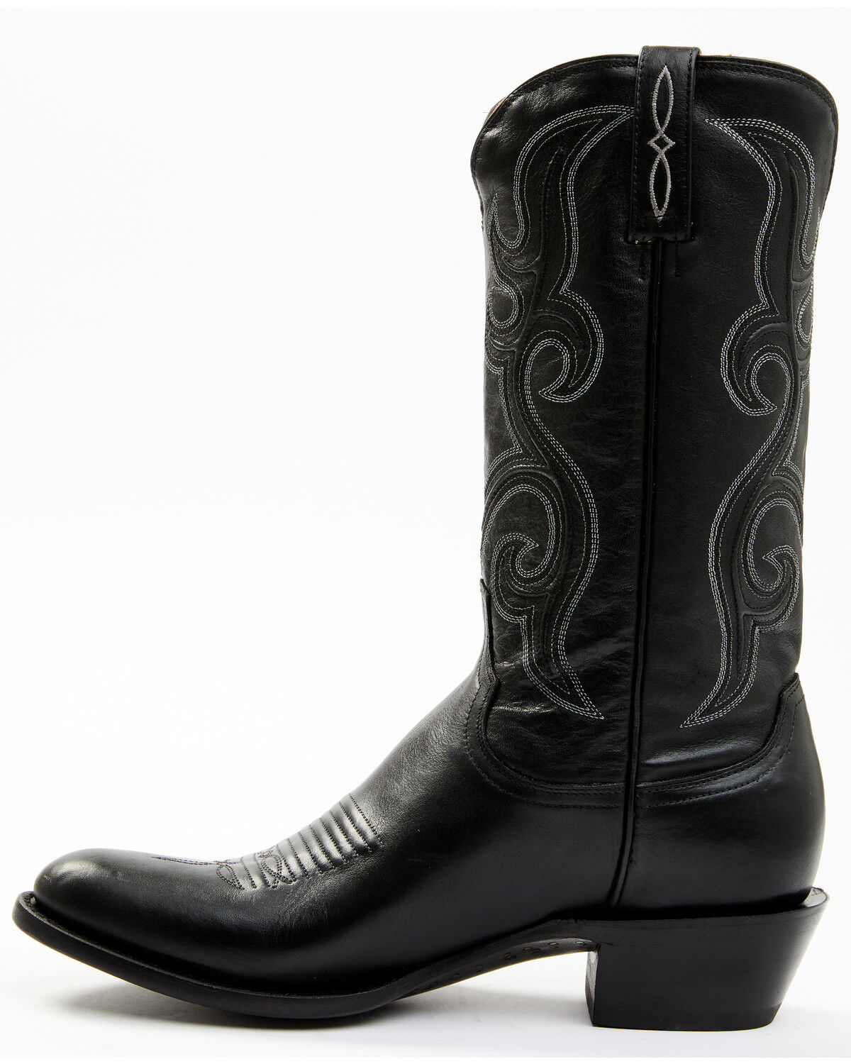 Image #3 - Lucchese Men's Cowhide Western Boots - Round Toe, Black, hi-res