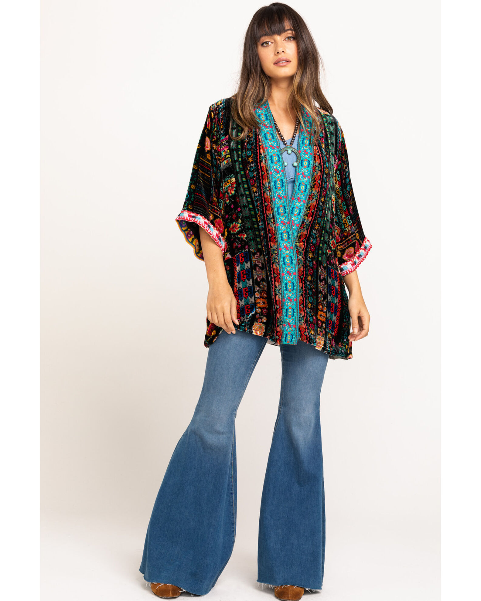 Johnny Was Women s Abril Velvet Reversible Kimono Sheplers