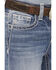 Image #2 - Miss Me Girls' Dark Wash Sequins Fleur de Lis Stretch Bootcut Jeans, Medium Blue, hi-res