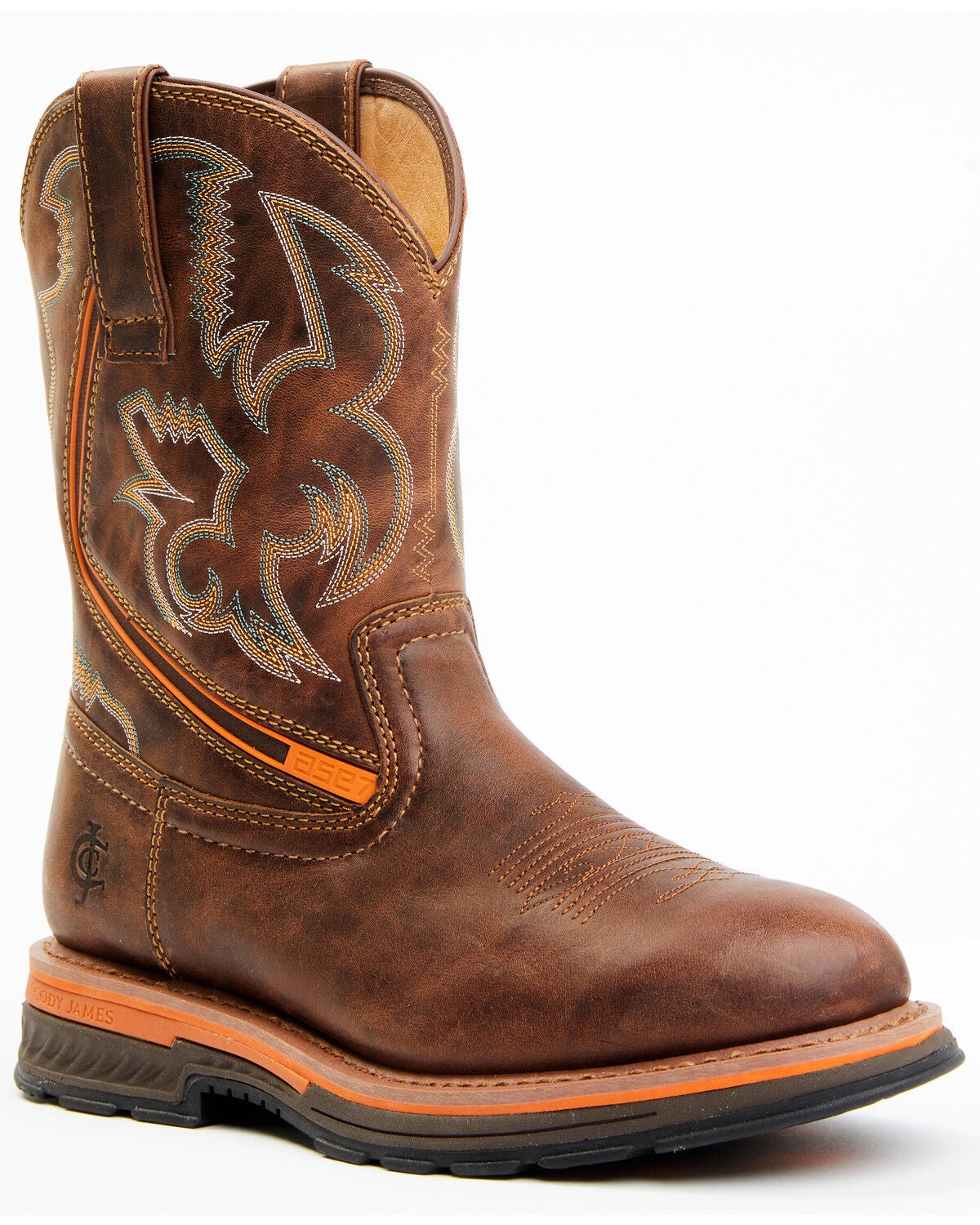 Cody James Men's 10" Disruptor Tyche Chill Zone Soft Pull-On Work Boots - Soft Toe, Brown, hi-res
