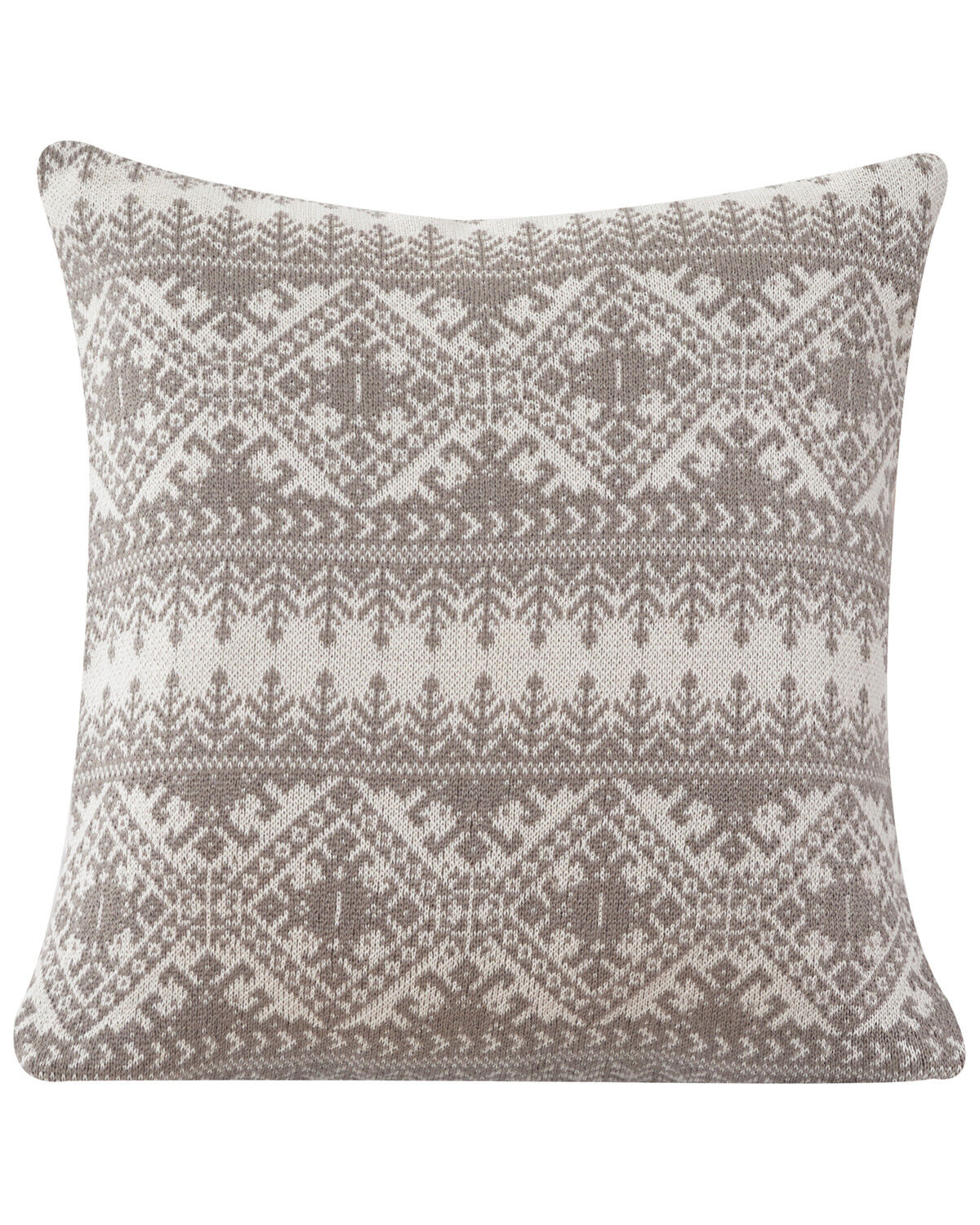 Image #1 - HiEnd Accents Lodge Fair Isle Knit Pillow Sham, Taupe, hi-res