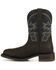 Image #3 - Double H Men's 10" Deep Scallop Waterproof Work Boots - Composite Toe, Black/brown, hi-res