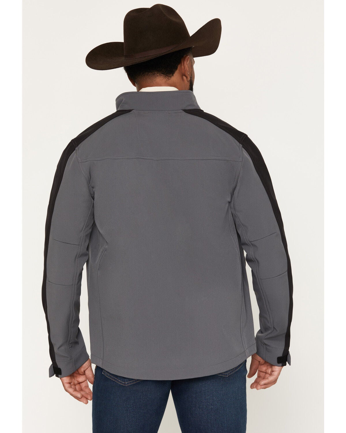 Image #4 - RANK 45&reg; Men's Bandana Color Block Softshell Jacket, Charcoal, hi-res