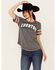 Image #1 - Blended Women's Football Short Sleeve Graphic Tee, Charcoal, hi-res
