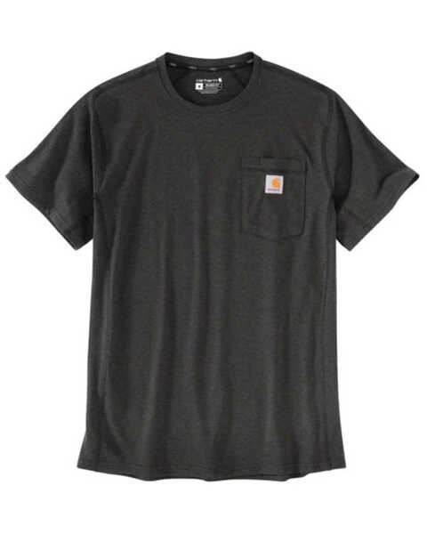Image #1 - Carhartt Men's Force Relaxed Midweight Logo Pocket Work T-Shirt - Big, Grey, hi-res