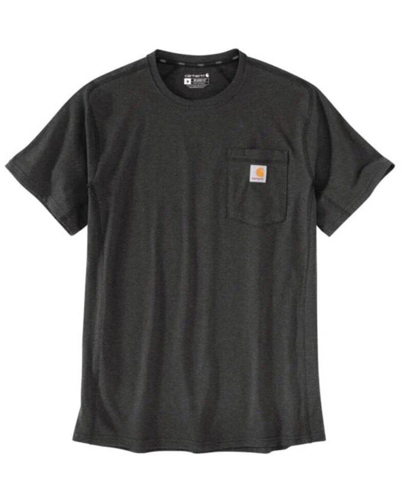 Carhartt Men's Heather Charcoal Force Relaxed Midweight Short Sleeve Work Pocket T-Shirt - Big, Grey, hi-res