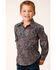 Image #1 - Roper Boys' Ruby Falls Printed Long Sleeve Snap Western Shirt, Multi, hi-res