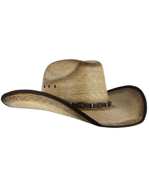 Cody James Palm Leaf Ponderosa Straw Cowboy Hat , Natural, hi-res