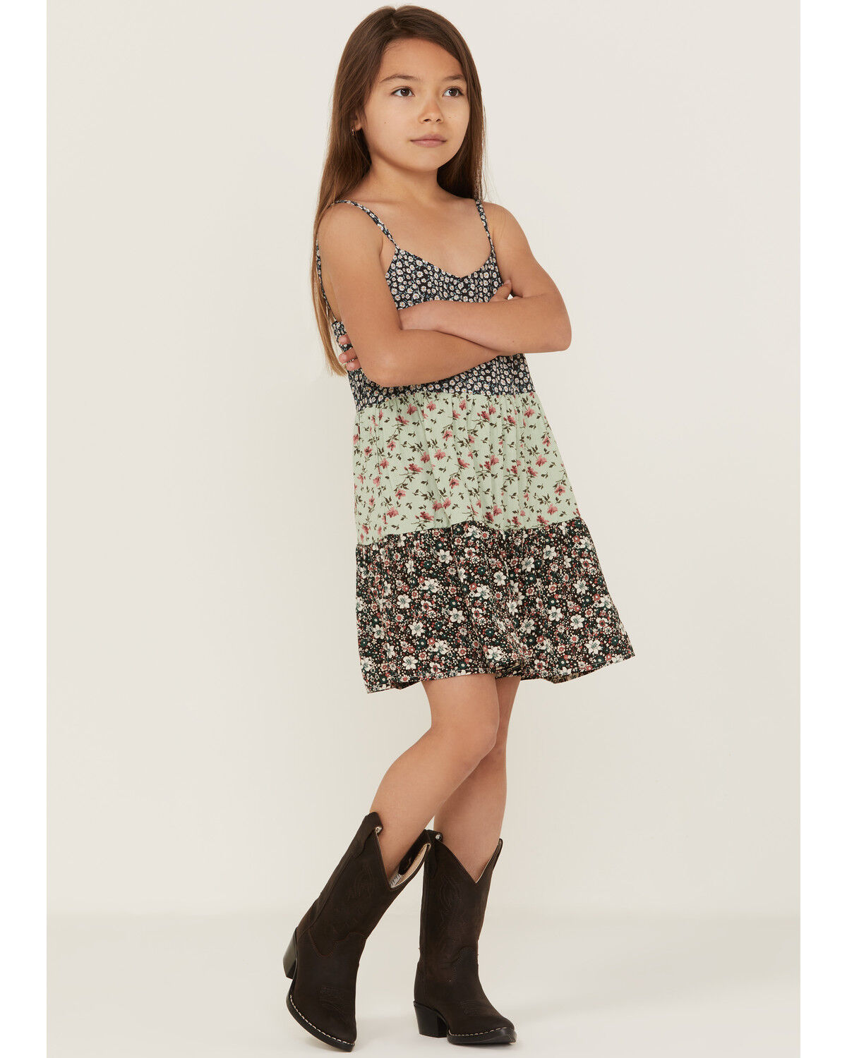 Image #2 - Hayden Girls' Floral Swing Tiered Dress, , hi-res