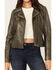 Image #3 - Mauritius Leather Women's Christy Scatter Star Leather Jacket, Olive, hi-res