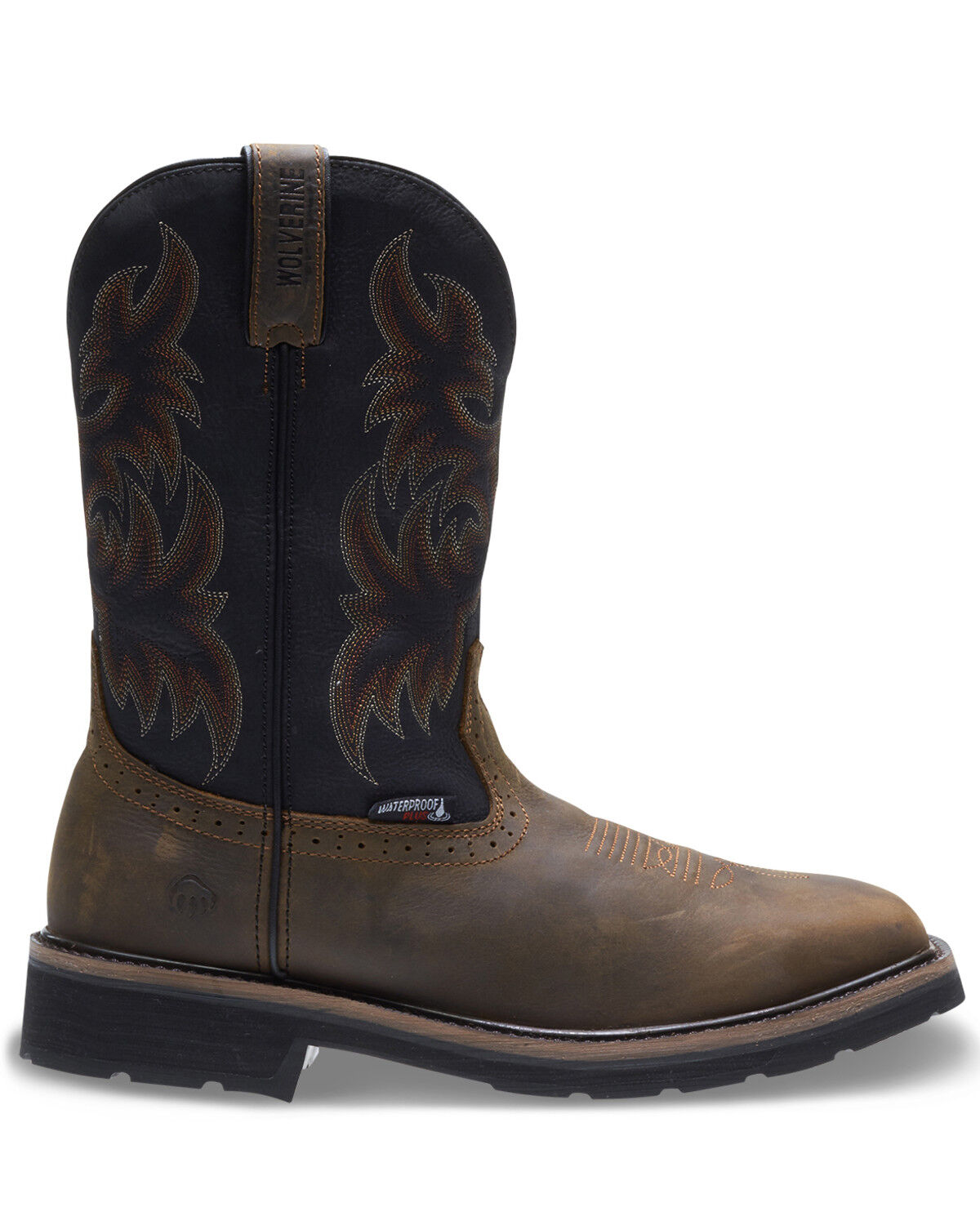Image #2 - Wolverine Men's Rancher Waterproof Western Work Boots - Soft Toe, Black, hi-res