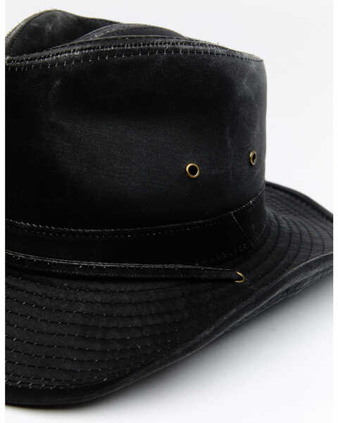 Hawx Men's Black Outback Weathered Cotton Sun Work Hat , Black, hi-res