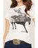 Image #3 - RANK 45® Women's Cloud Cowboy Short Sleeve Graphic Tee, White, hi-res