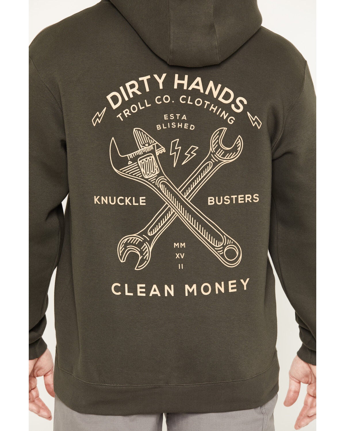 Image #4 - Troll Co Men's DHCM Twisting Wrenches Graphic Hooded Sweatshirt, Black, hi-res