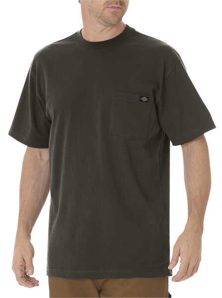 Image #1 - Dickies Men's Short Sleeve Heavyweight T-Shirt - Big & Tall, Dk Olive, hi-res