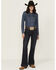 Image #1 - Rock & Roll Denim Women's Dark Wash High Rise Trouser Stretch Denim jeans, Dark Wash, hi-res