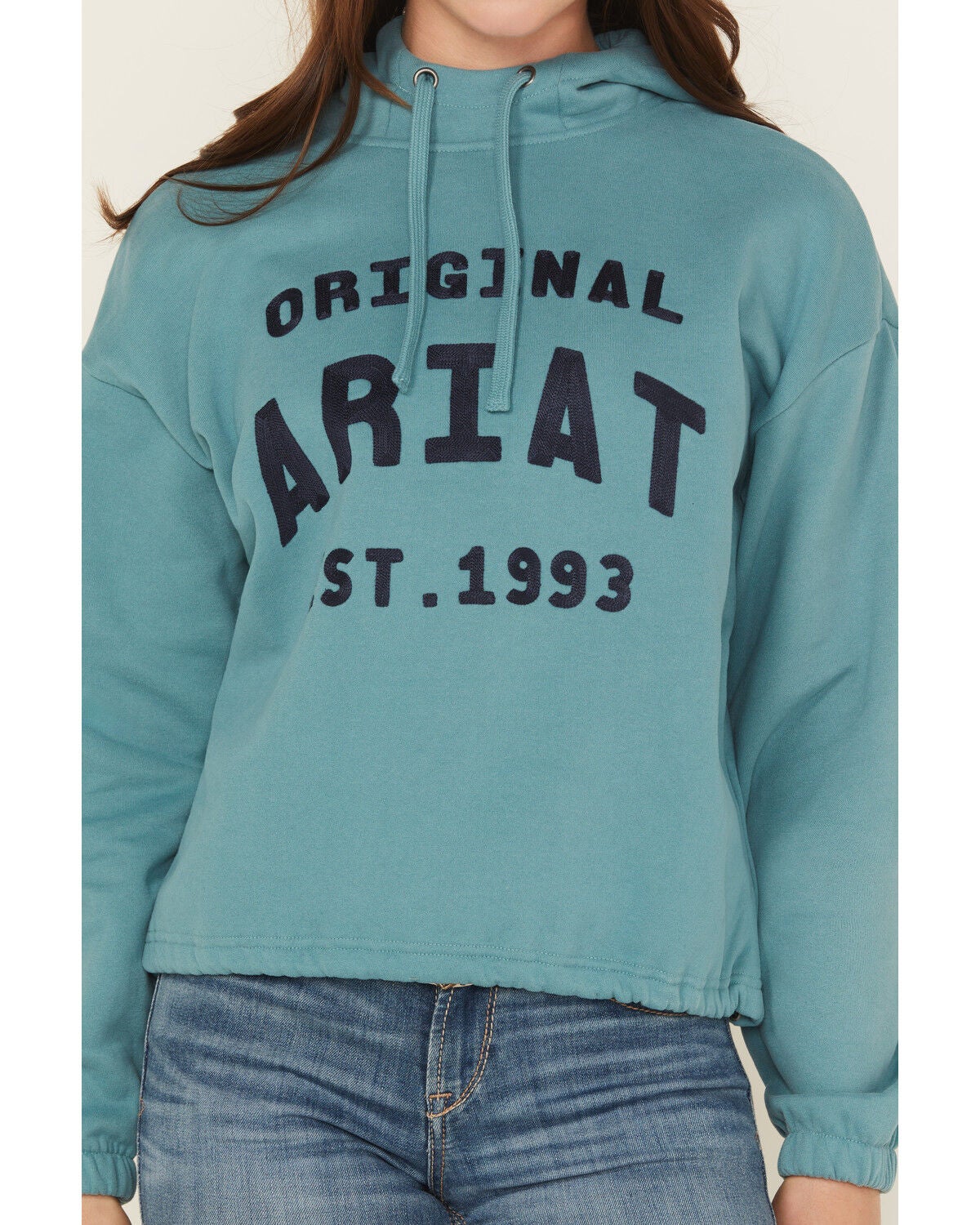 Image #3 - Ariat Women's Solid Logo Hoodie, Blue, hi-res