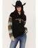 Image #1 - Changes Women's Serape Striped Yellowstone Hoodie, Teal, hi-res