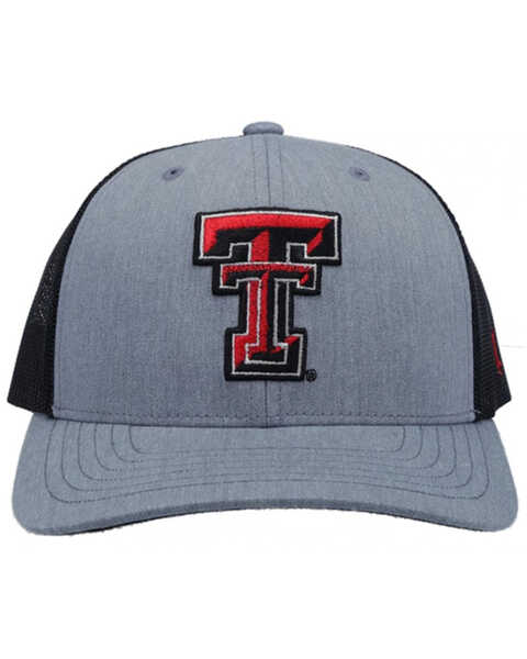 Hooey Men's Texas Tech University Logo Mesh-Back Trucker Cap , Grey, hi-res