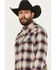 Image #2 - Moonshine Spirit Men's Sunburst Plaid Print Long Sleeve Button-Down Flannel Shirt, Tan, hi-res