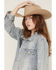 Image #2 - Azalea Wang Women's Light Wash Embellished Button-Down Denim Jacket, Light Wash, hi-res