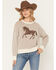 Image #1 - Originality Women's Horse Plated Sweater, Brown, hi-res