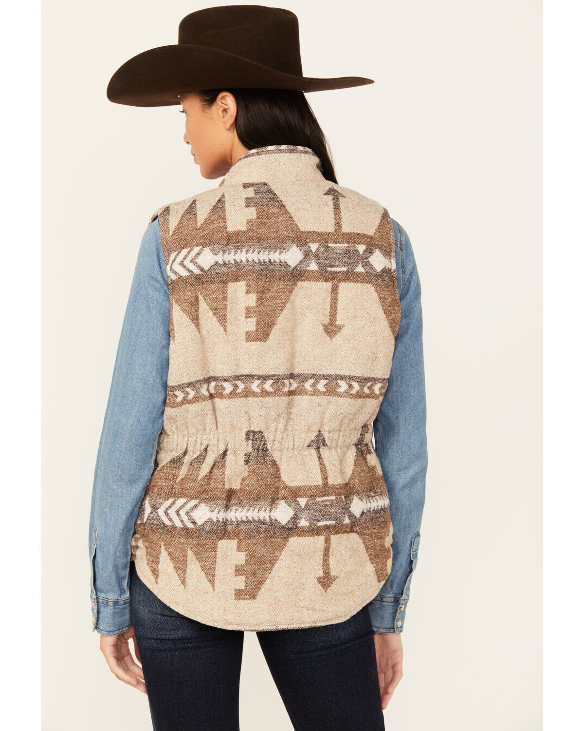 Image #4 - Outback Trading Co Women's Boot Barn Exclusive Southwestern Print Tennessee Vest, Brown, hi-res