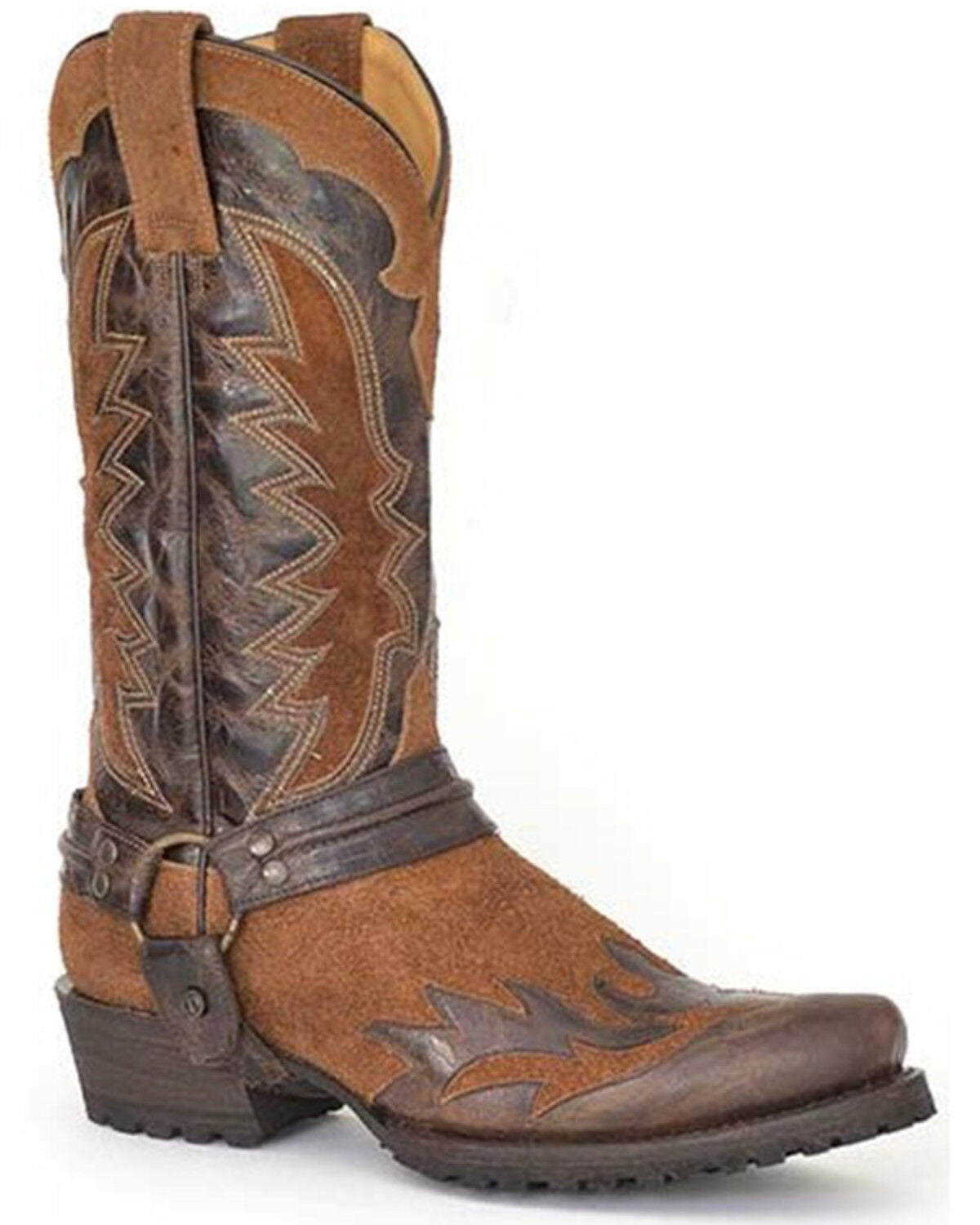Stetson Men's Outlaw Wings Motorcycle Boots - Round Toe, Tan, hi-res