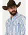 Image #2 - Rock & Roll Denim Men's Southwestern Print Vintage Long Sleeve Pearl Snap Performance Western Shirt, Blue, hi-res