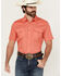 Image #1 - Gibson Trading Co Men's White Water Solid Short Sleeve Snap Stretch Western Shirt - Big, Coral, hi-res