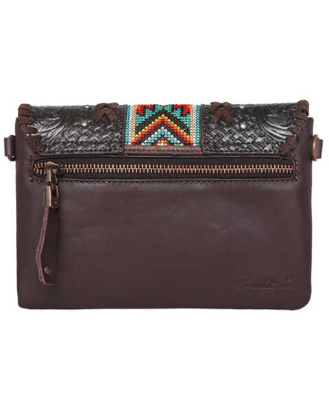 Montana West Women's Floral Tooled Southwestern Clutch, Coffee, hi-res