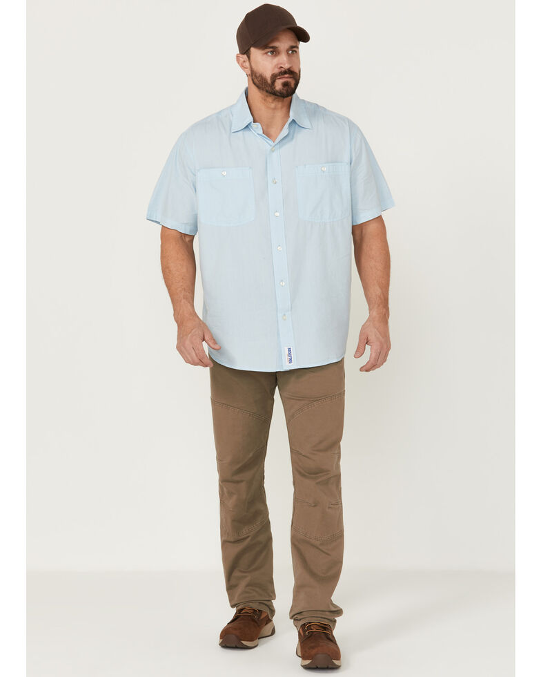 Resistol Men's Solid Cerulean Blue Short Sleeve Button-Down Western Shirt , Blue, hi-res