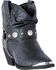 Image #1 - Dingo Women's Faux Concho Strap Slouch Booties - Pointed Toe, Black, hi-res