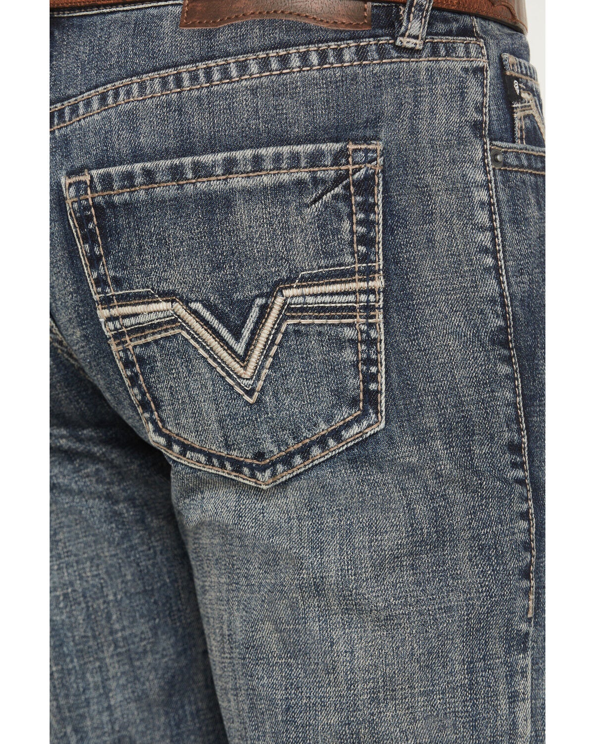 Image #4 - Rock & Roll Denim Men's Double Barrel Medium Wash Relaxed Straight Boot Denim Jeans, Medium Wash, hi-res