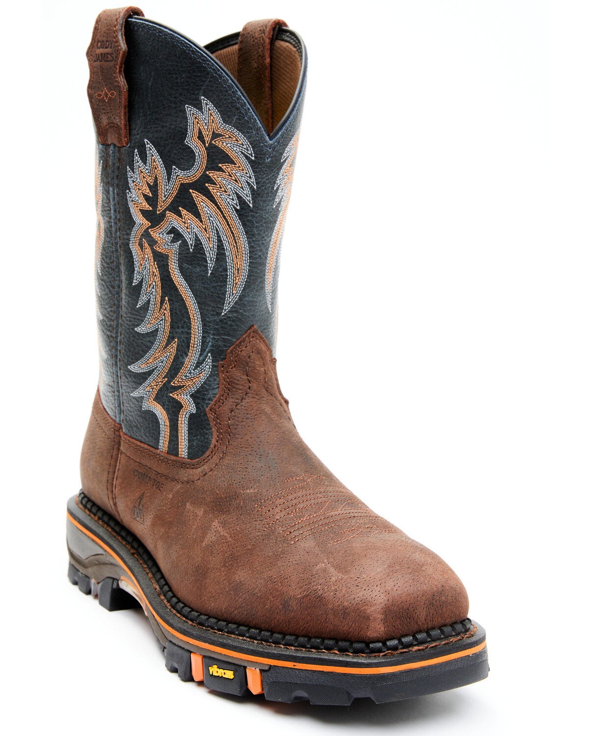 Cody James Men's Decimator Western Work Boots - Composite Toe, Brown, hi-res