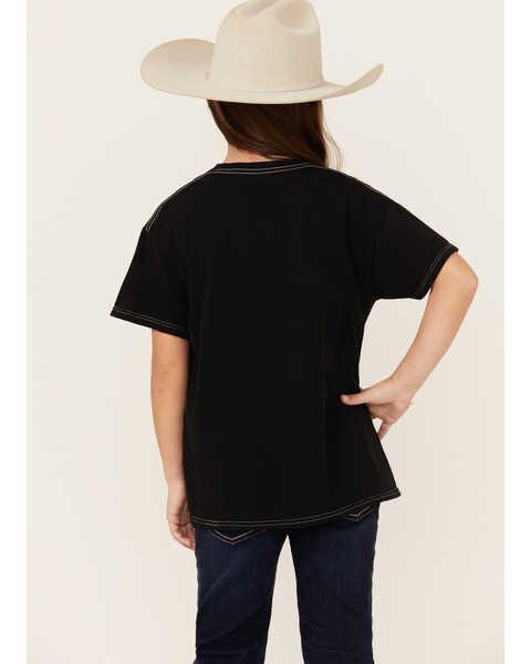 Image #4 - American Highway Girls' Running Horse Metallic Short Sleeve Graphic Tee, Black, hi-res