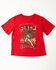 Image #1 - Cinch Toddler Boys' Cowboy Logo Short Sleeve Graphic T-Shirt, Red, hi-res