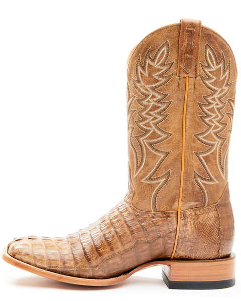 Cody James Men's Exotic Caiman Tail Western Boots - Broad Square Toe , Brown, hi-res