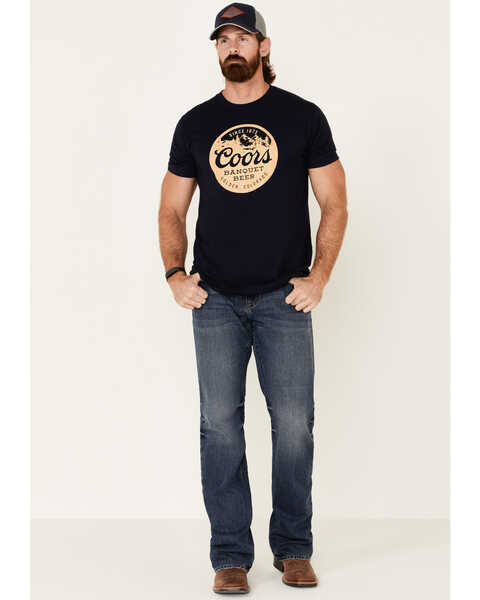 Image #1 - Brew City Beer Gear Men's Coors Circle Logo Graphic T-Shirt , Navy, hi-res