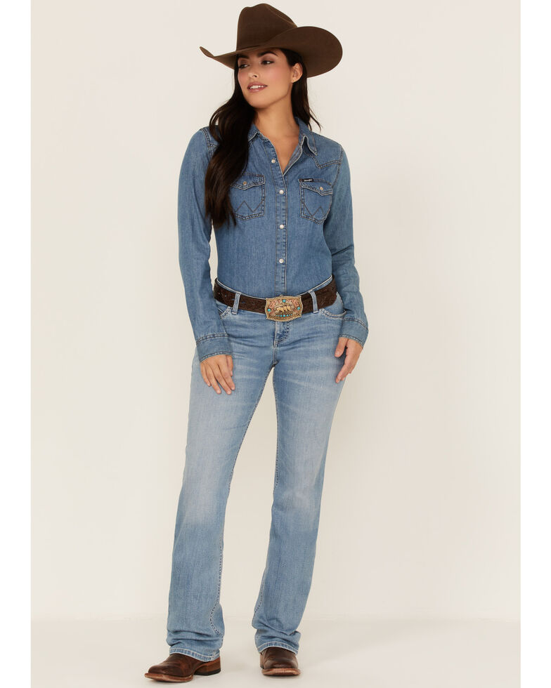 Wrangler Women's Hallie Shiloh Bootcut Jeans, Blue, hi-res