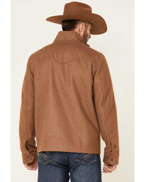 Image #4 - Powder River Outfitters Men's Solid Tan Zip-Front Wool Jacket , , hi-res