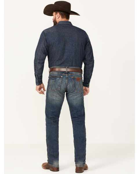 Image #4 - Wrangler Retro Men's Bozeman Medium Wash Low Rise Slim Straight Jeans , Denim, hi-res