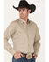Image #2 - Ely Walker Men's Geo Print Long Sleeve Pearl Snap Western Shirt, Beige/khaki, hi-res